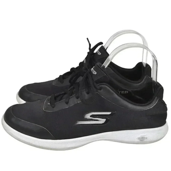 Skechers Go Step Lite Goga Max  Walking Shoe Athletic Black Size 7.5 - Picture 1 of 12